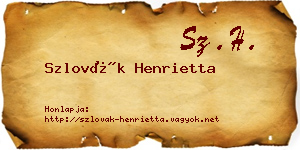 Szlovák Henrietta névjegykártya