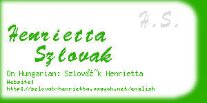 henrietta szlovak business card